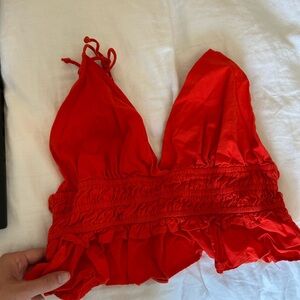 Women's Red Ruffled Bralette
